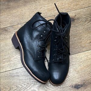 Worx by Red Wings Shoes Black Lace Up Steel Toe Safety Boots Size 8.5